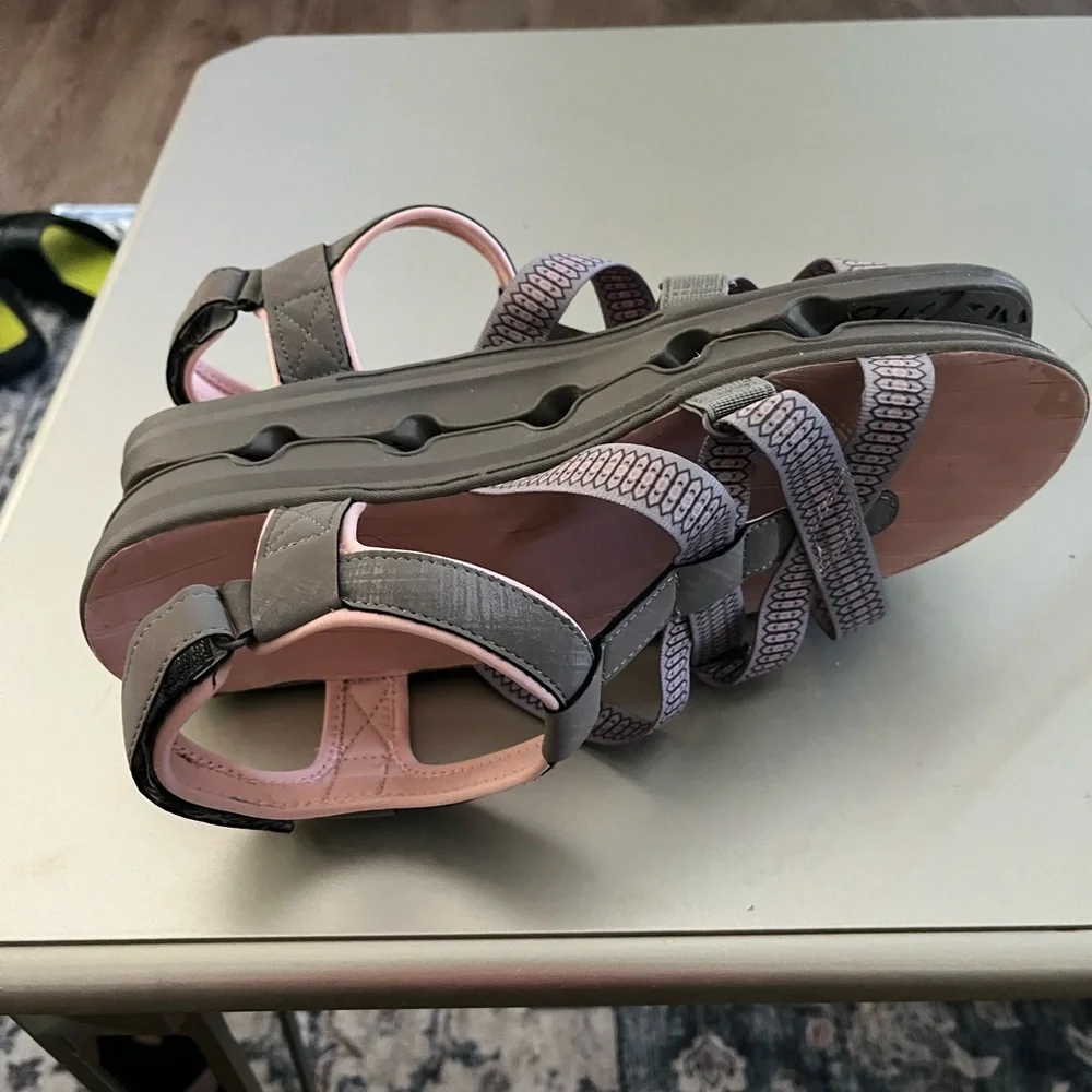 Elegant Pink and Gray Women's Sandals